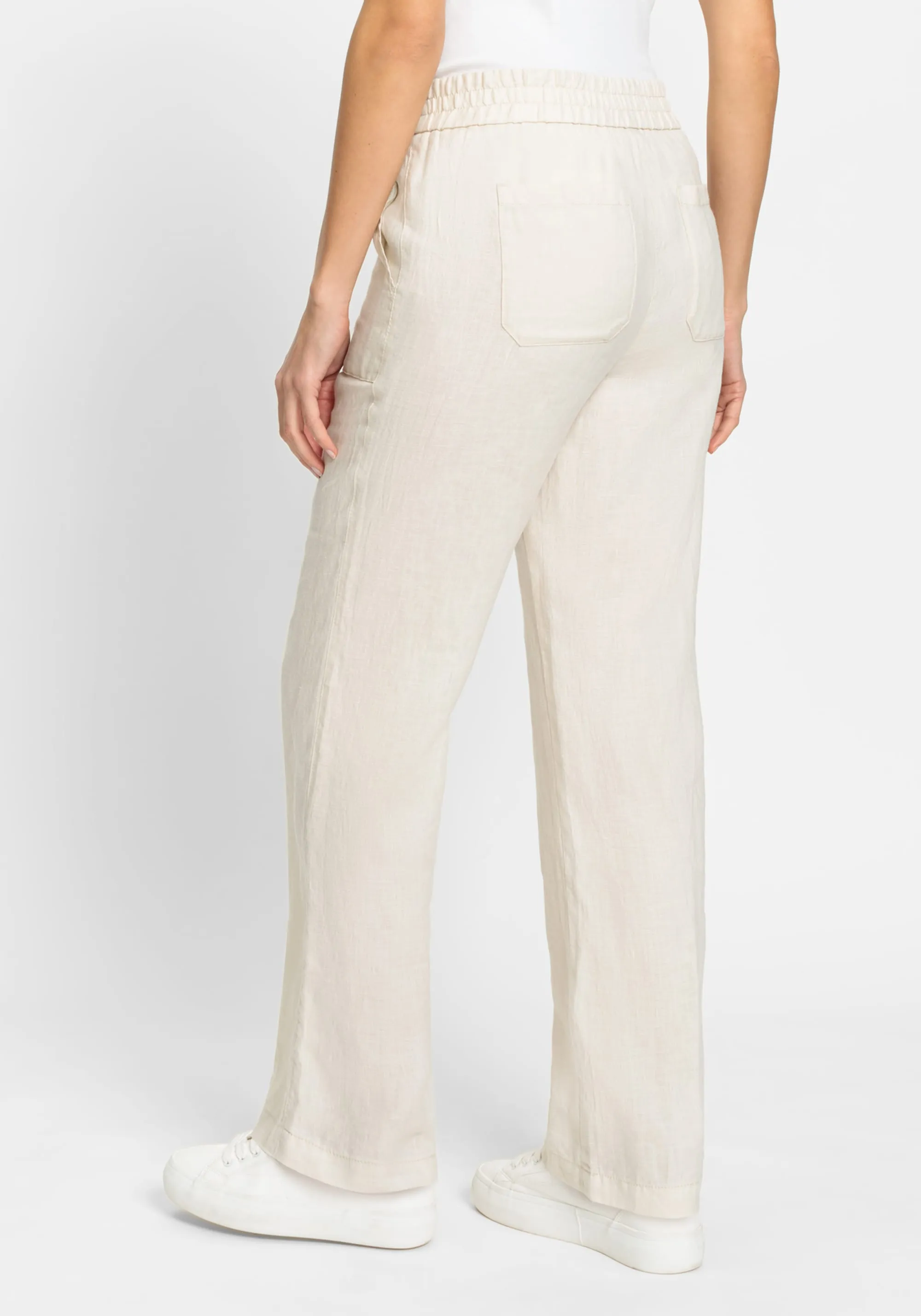 100% Linen Anna Fit Wide Leg Pull-On Pant