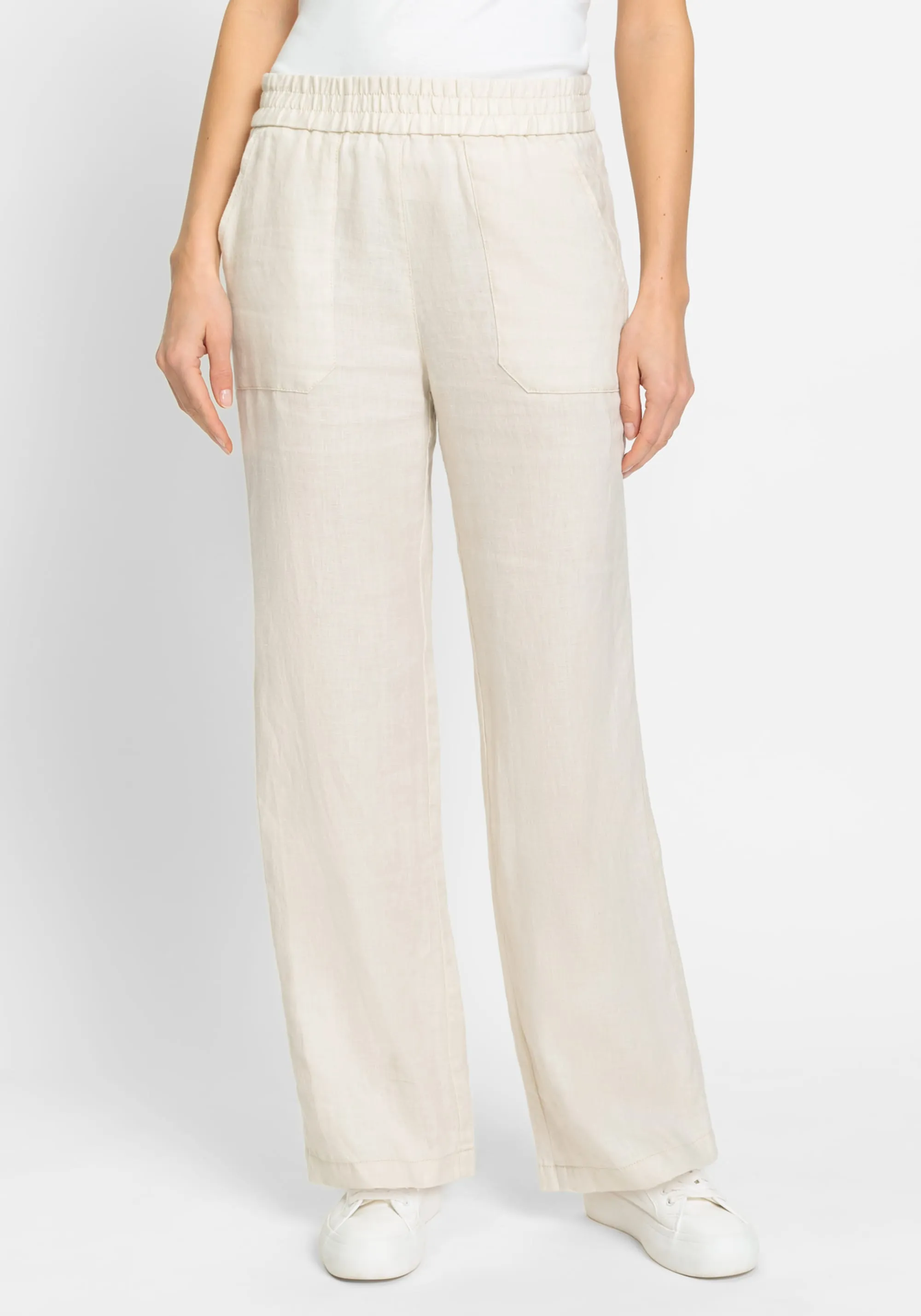100% Linen Anna Fit Wide Leg Pull-On Pant