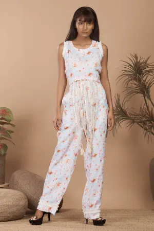 Abstract Fringe White Co-ord Set