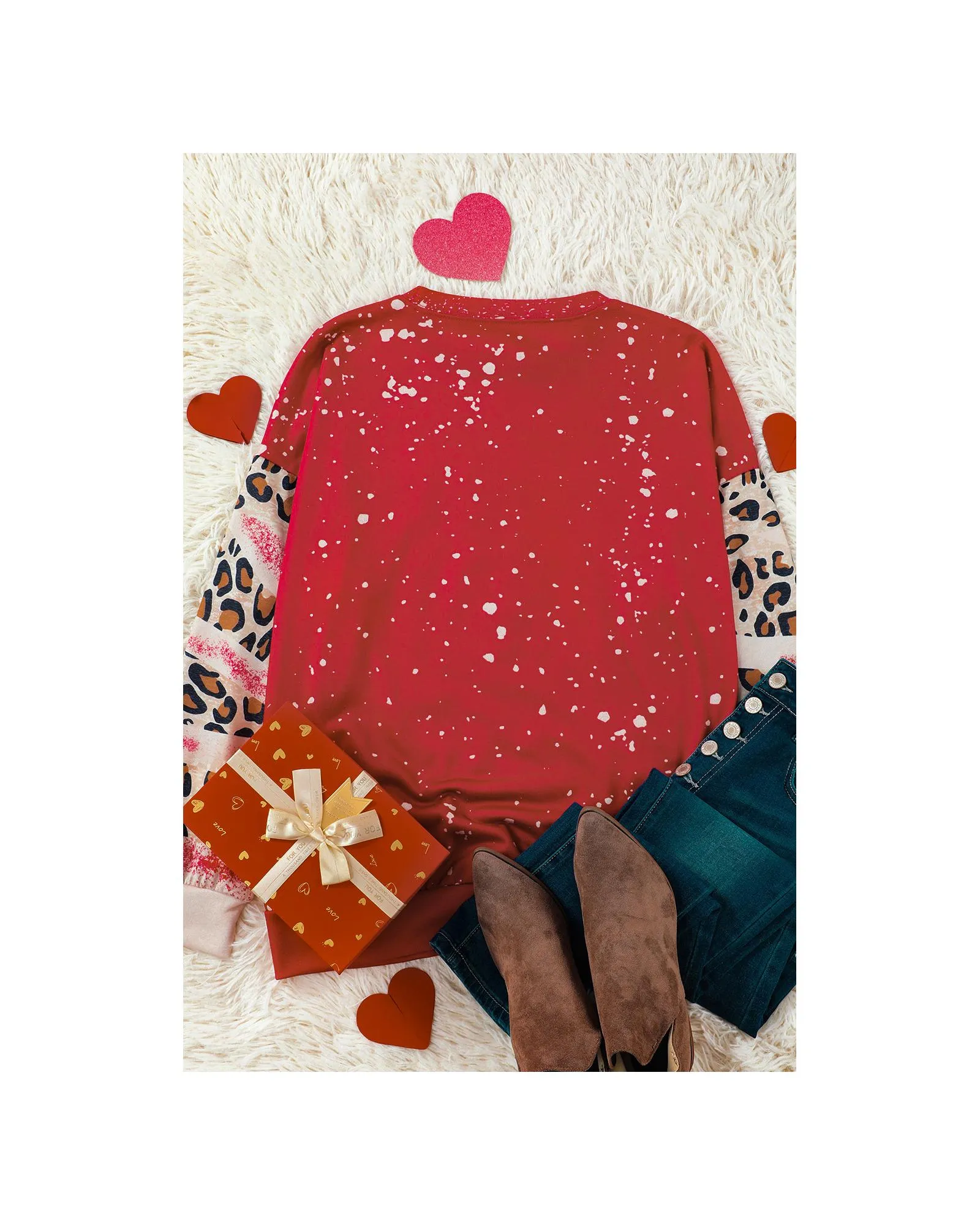 Azura Exchange Leopard LOVE Element Sweatshirt - M