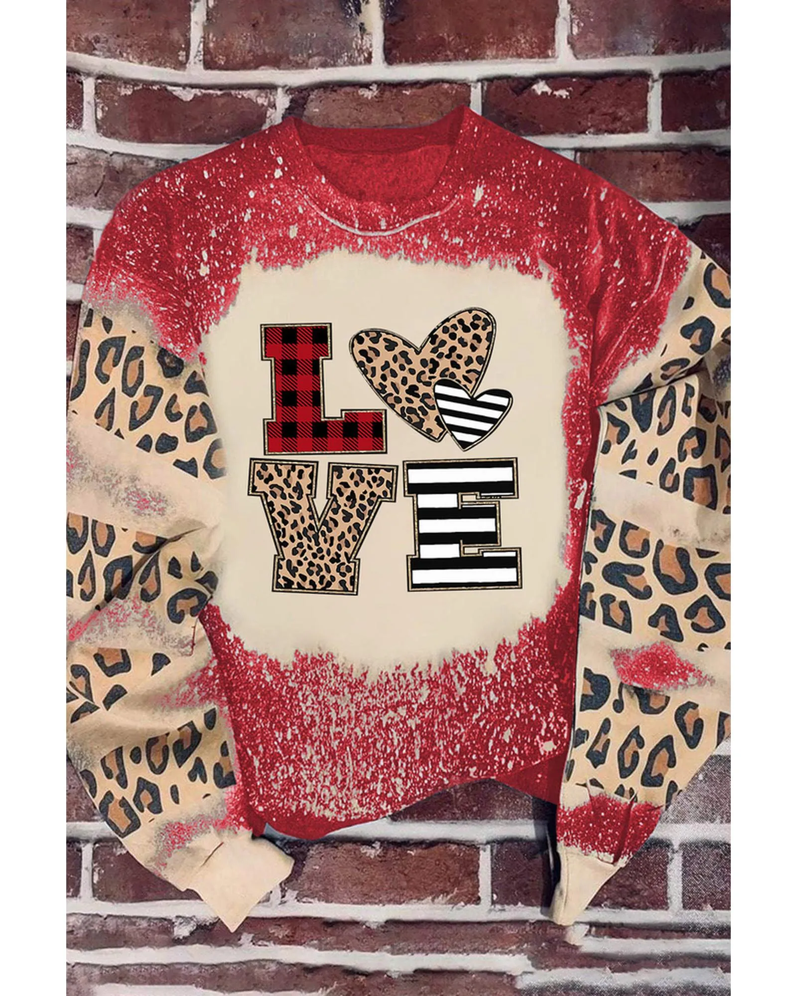 Azura Exchange Leopard LOVE Element Sweatshirt - M