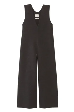 Black Melange Miter Jumpsuit