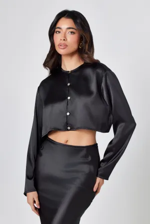 Black Satin Blouse