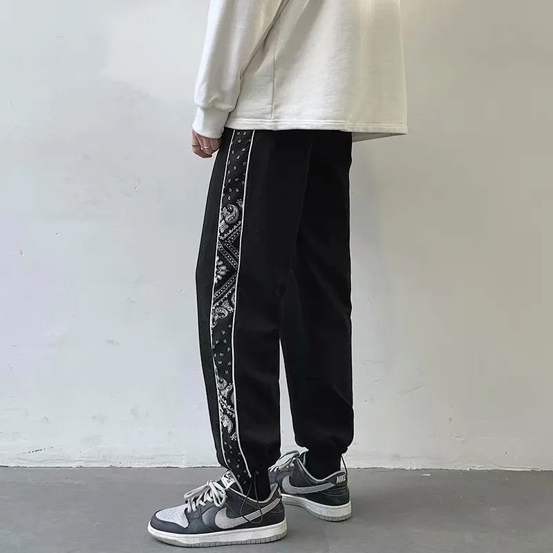 Casual trendy personality drawstring trousers