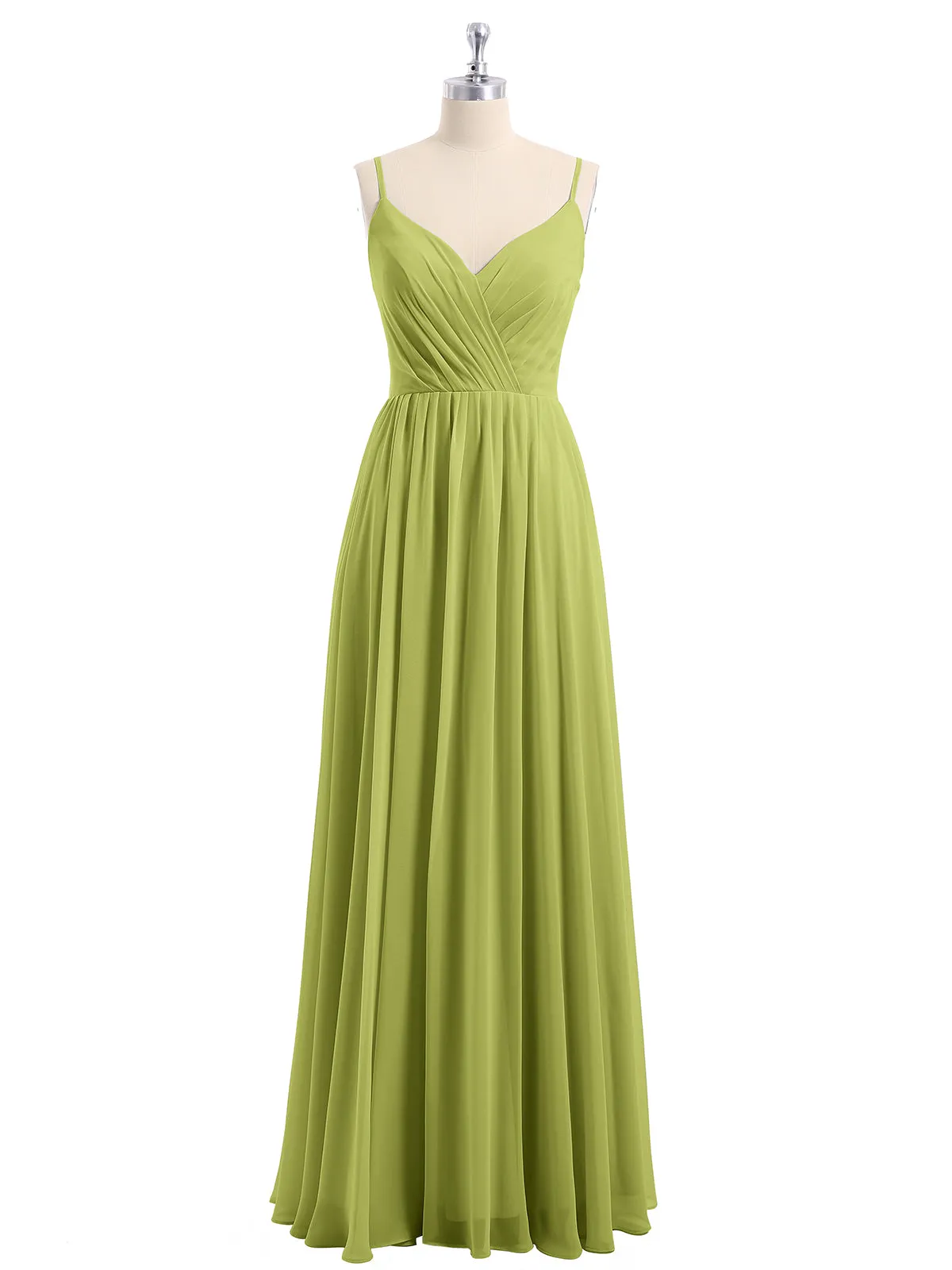 Chiffon Bridesmaid Dresses with Spaghetti Straps-Clover
