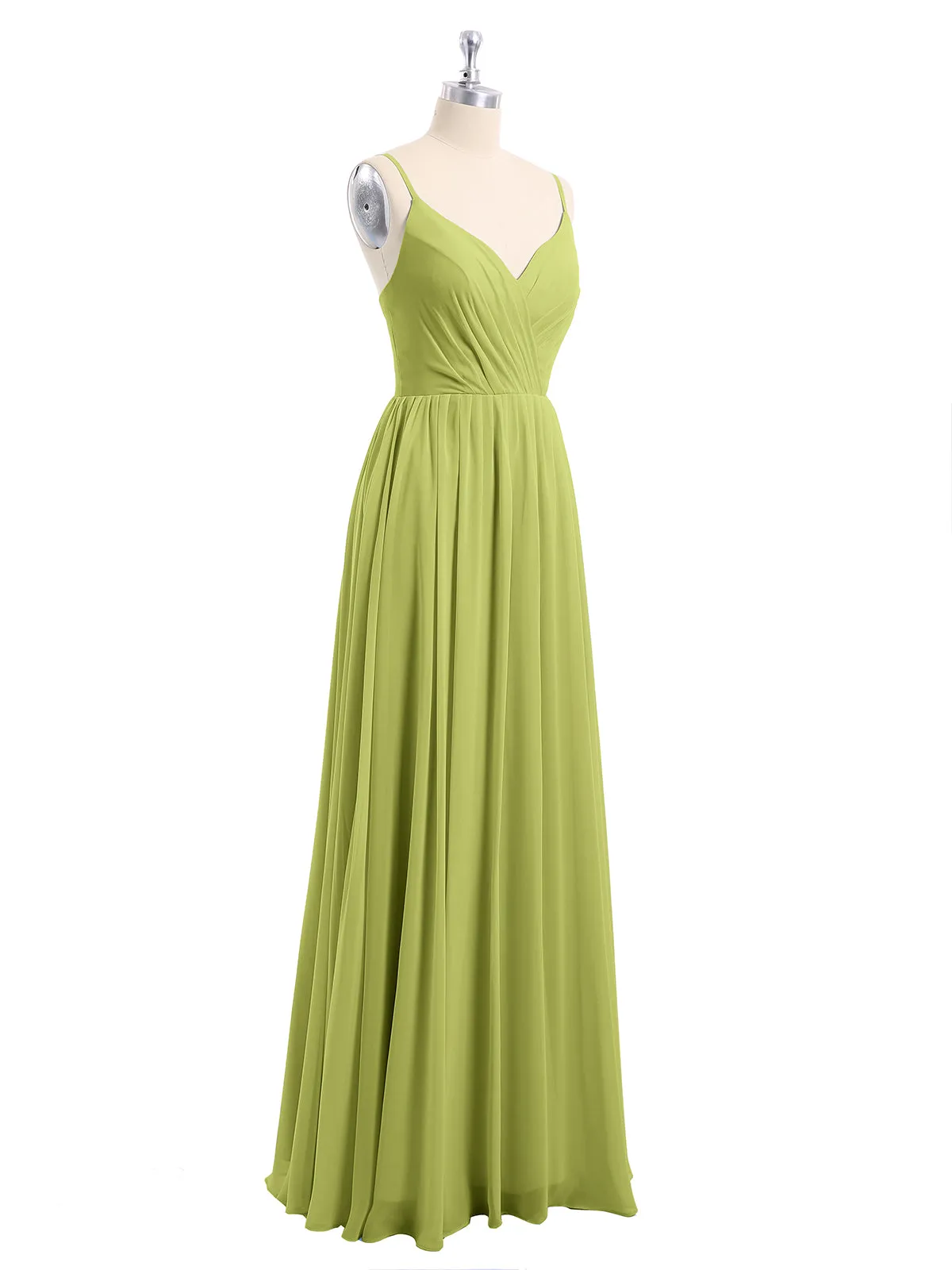 Chiffon Bridesmaid Dresses with Spaghetti Straps-Clover