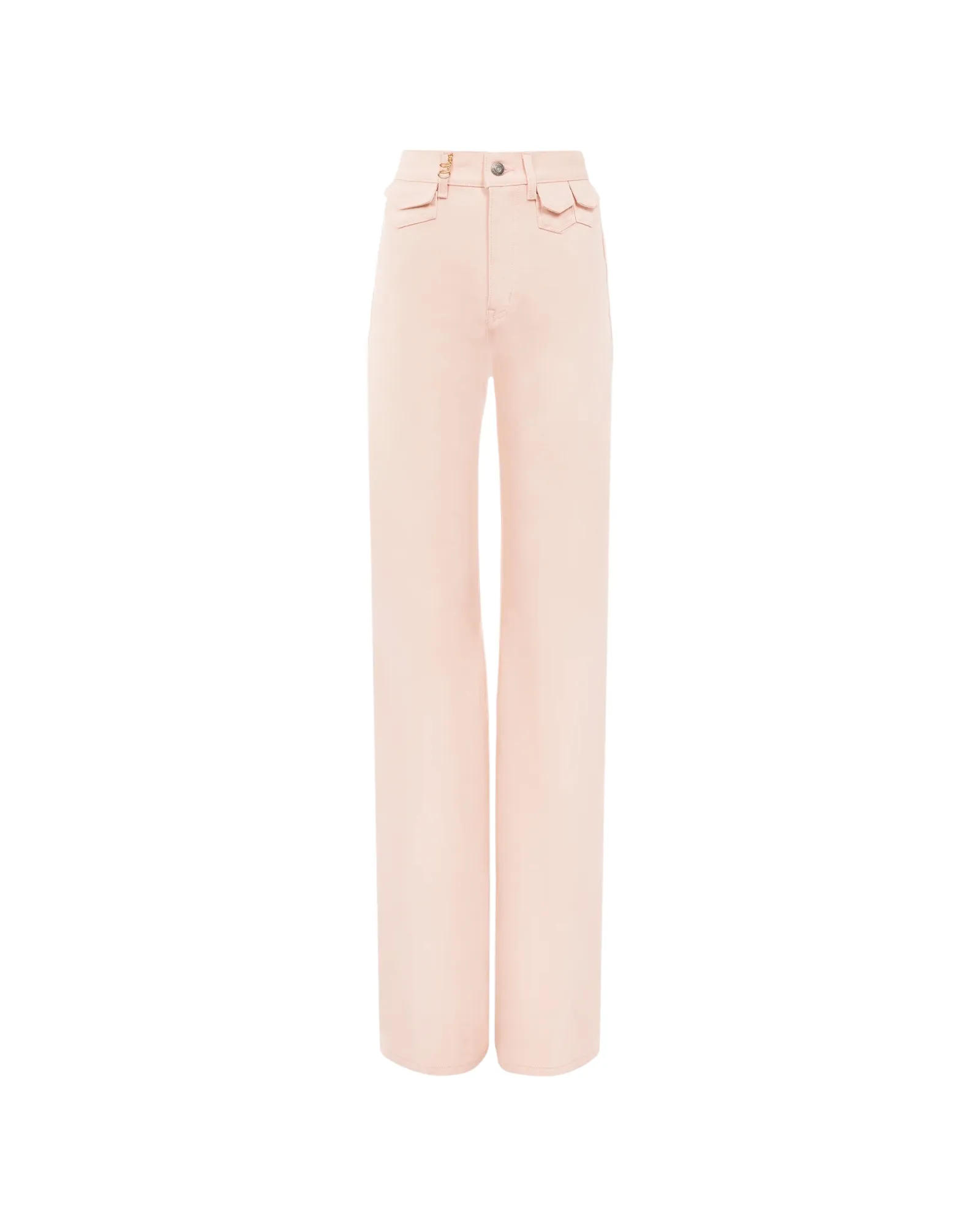 CHLOÉ HIGH RISE FLARED DENIM AIRY PINK