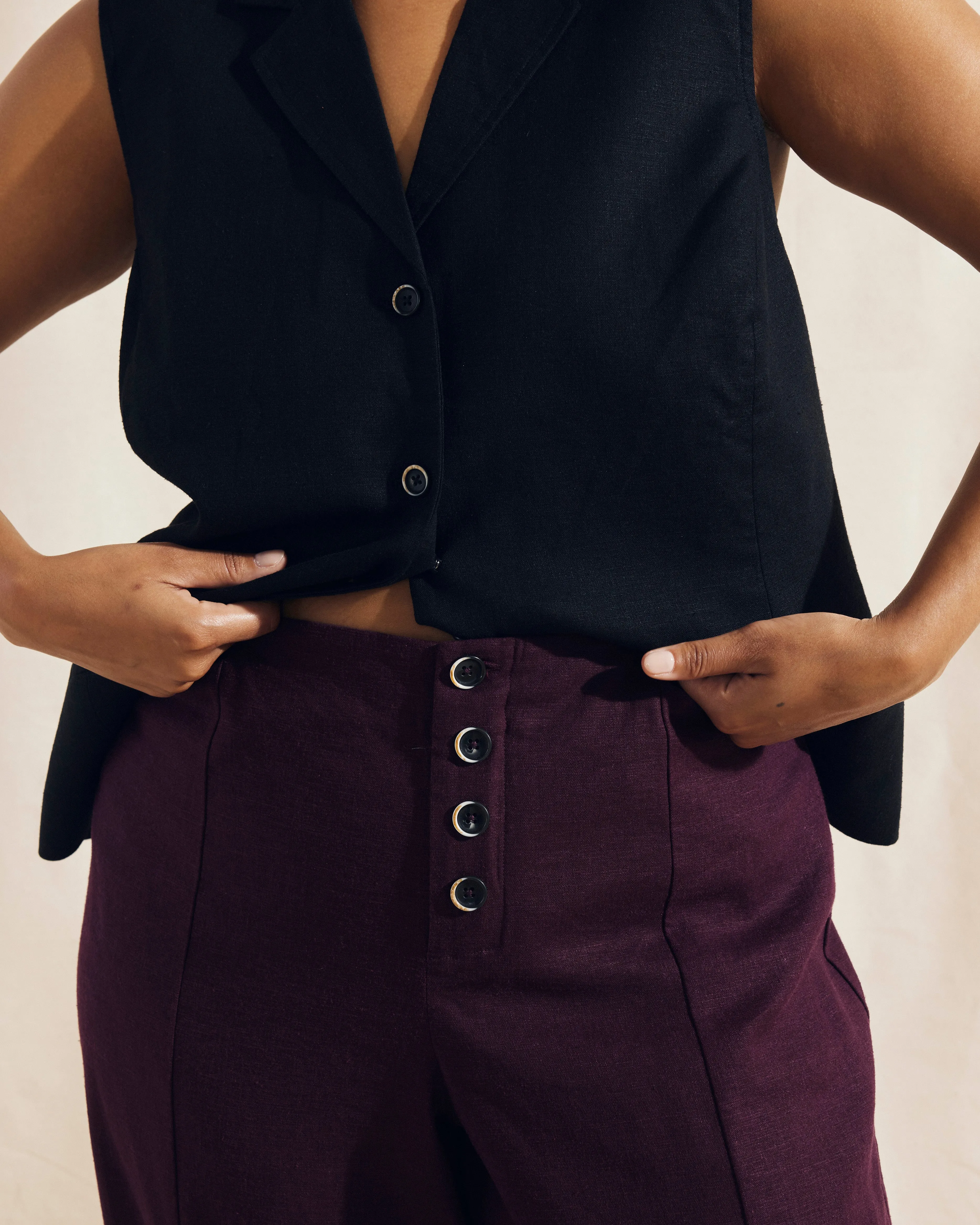 Coastal Linen Pants - Acai
