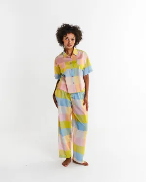 Corfu Tartan Organic Cotton Short Sleeve Shirt & Pant Pyjama Set