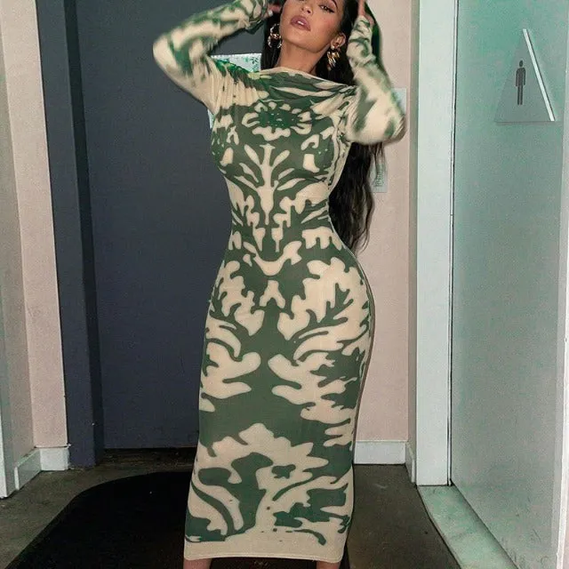 Daring Diva Tie Dye Print Bodycon Dress