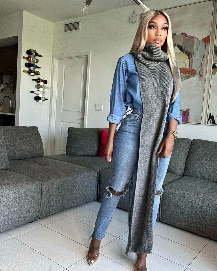Daring Side Split Sweater Dress