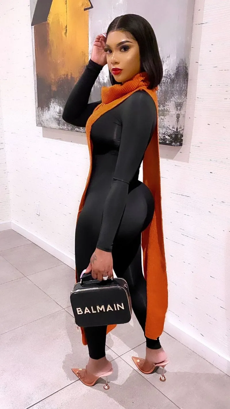 Daring Side Split Sweater Dress