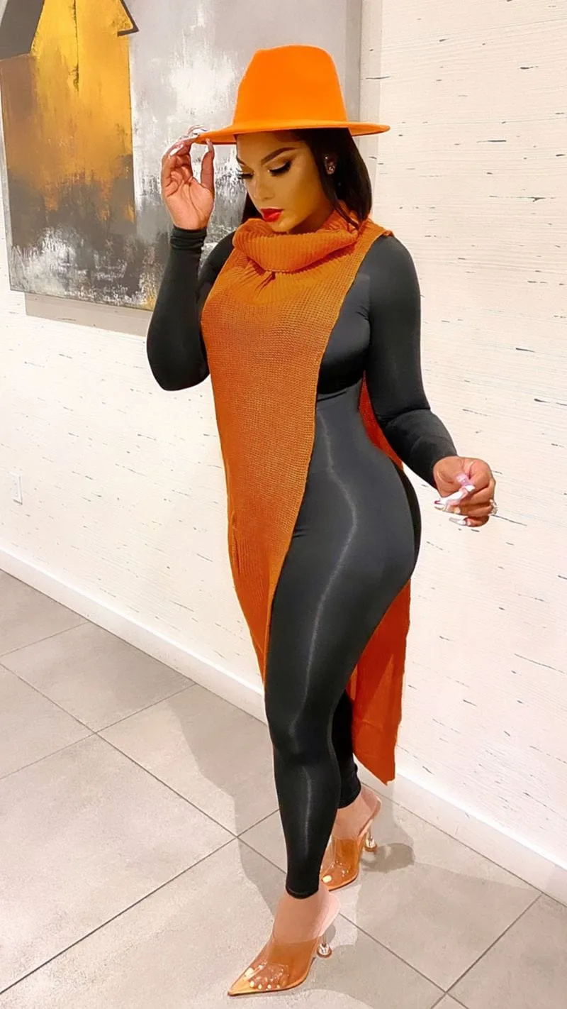 Daring Side Split Sweater Dress