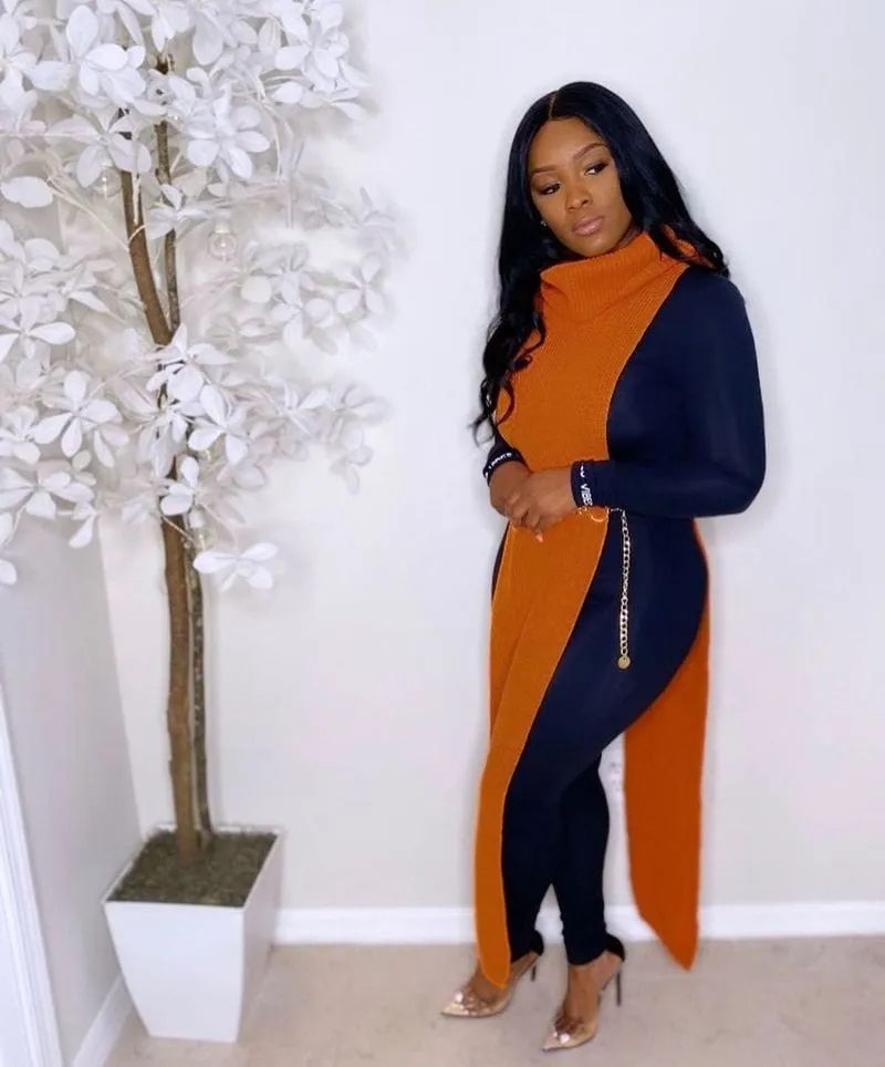 Daring Side Split Sweater Dress