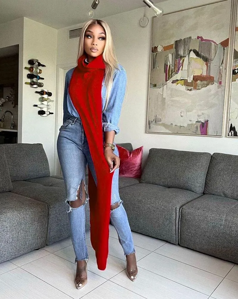 Daring Side Split Sweater Dress