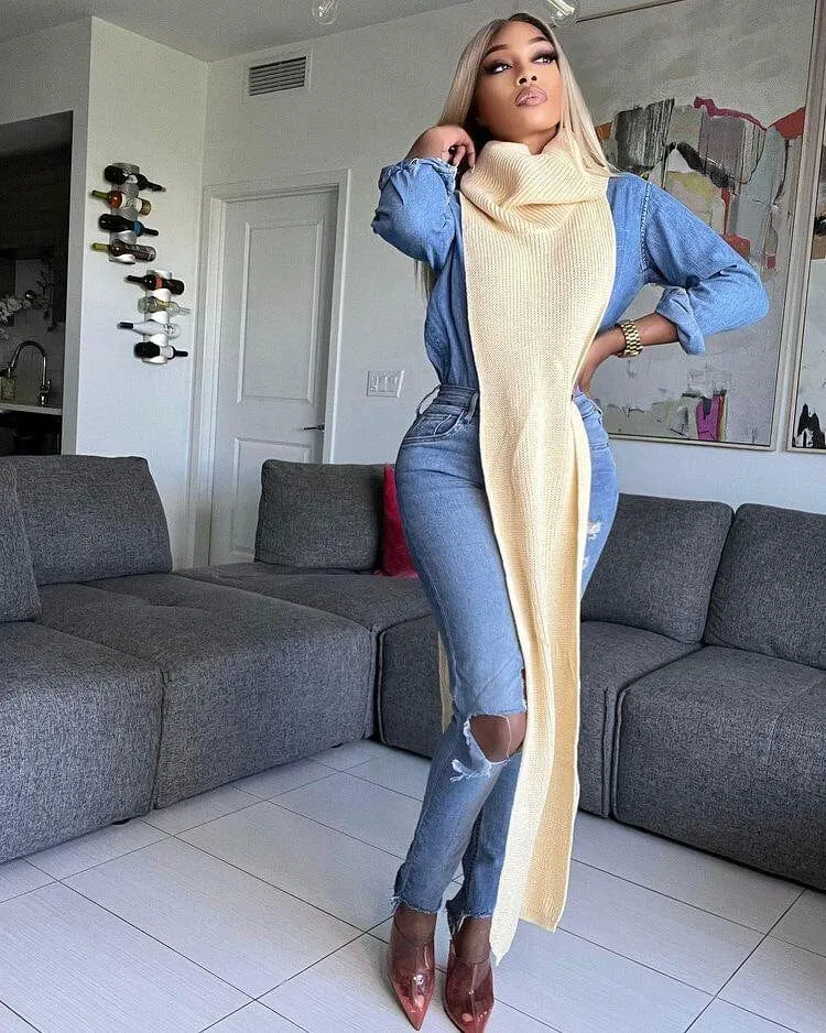 Daring Side Split Sweater Dress