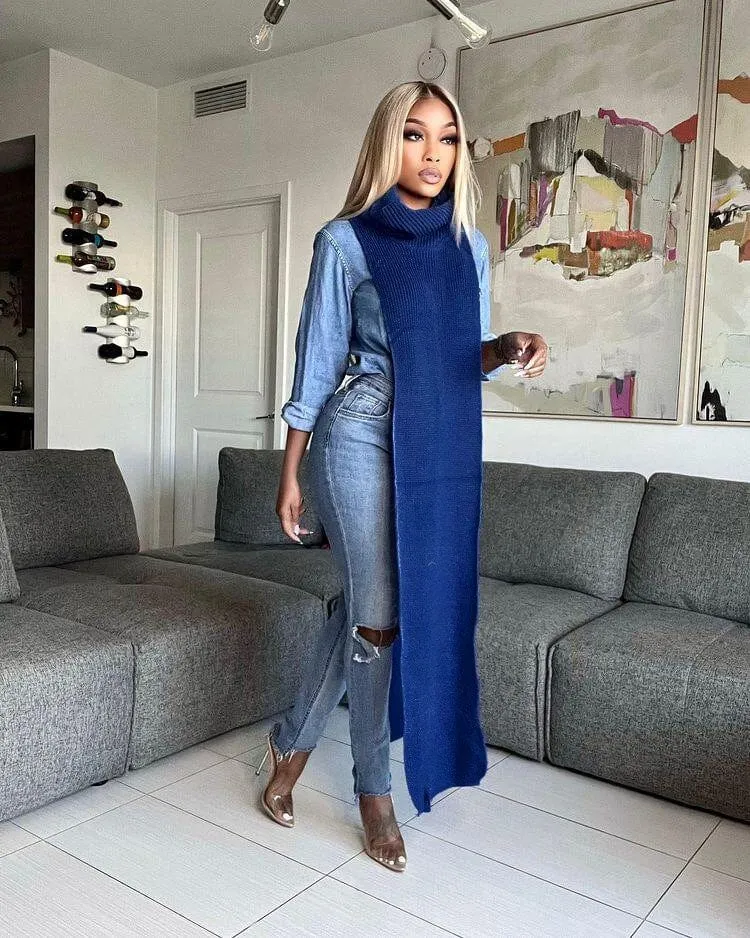 Daring Side Split Sweater Dress