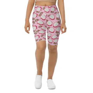 Dragon Fruit Pattern Biker Shorts