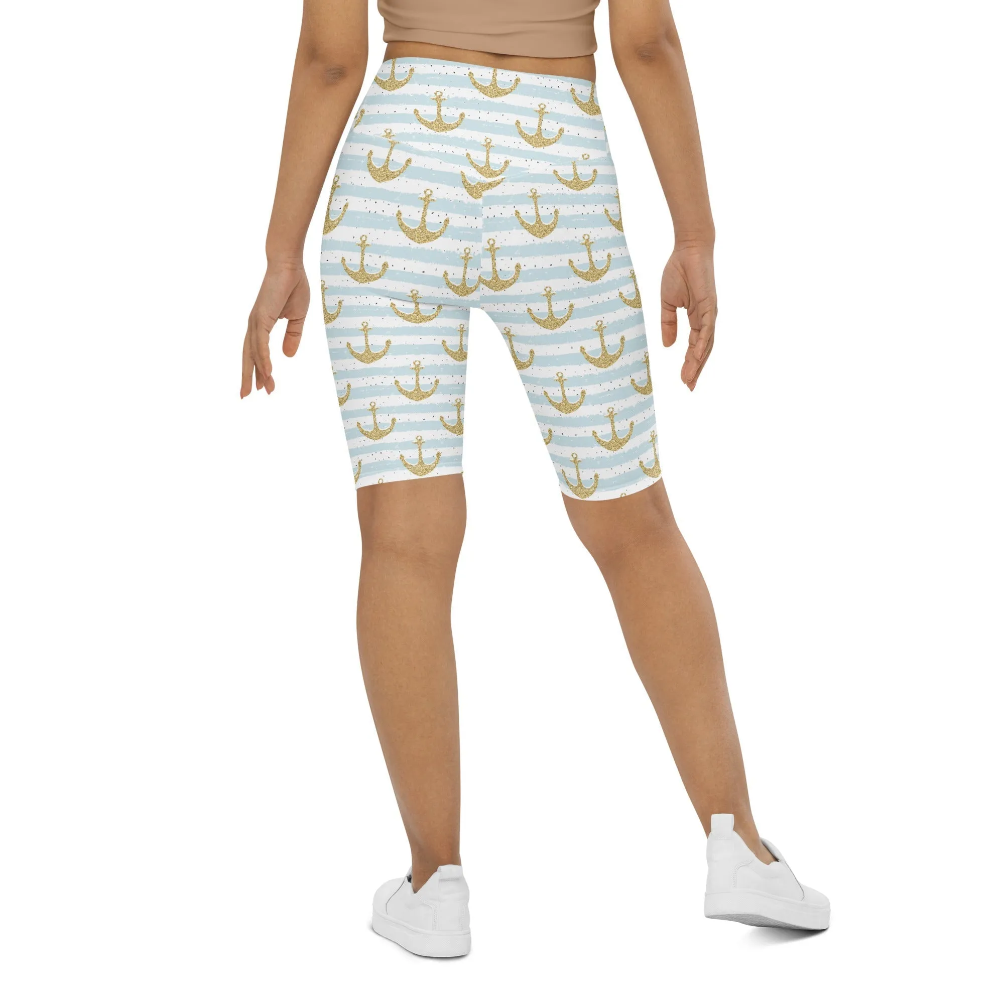 Glittery Anchor Biker Shorts