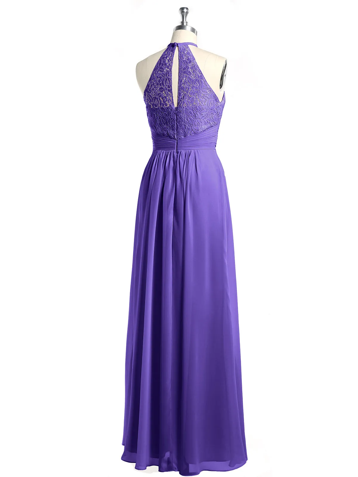 Halter Chiffon And Lace Long Dresses Regency