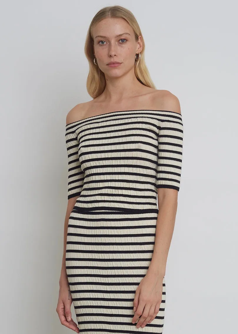 Helene Stripe Sweater (Ivory & Black Stripe)
