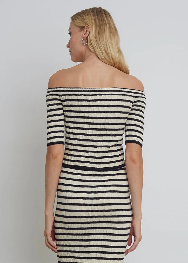 Helene Stripe Sweater (Ivory & Black Stripe)