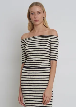 Helene Stripe Sweater (Ivory & Black Stripe)