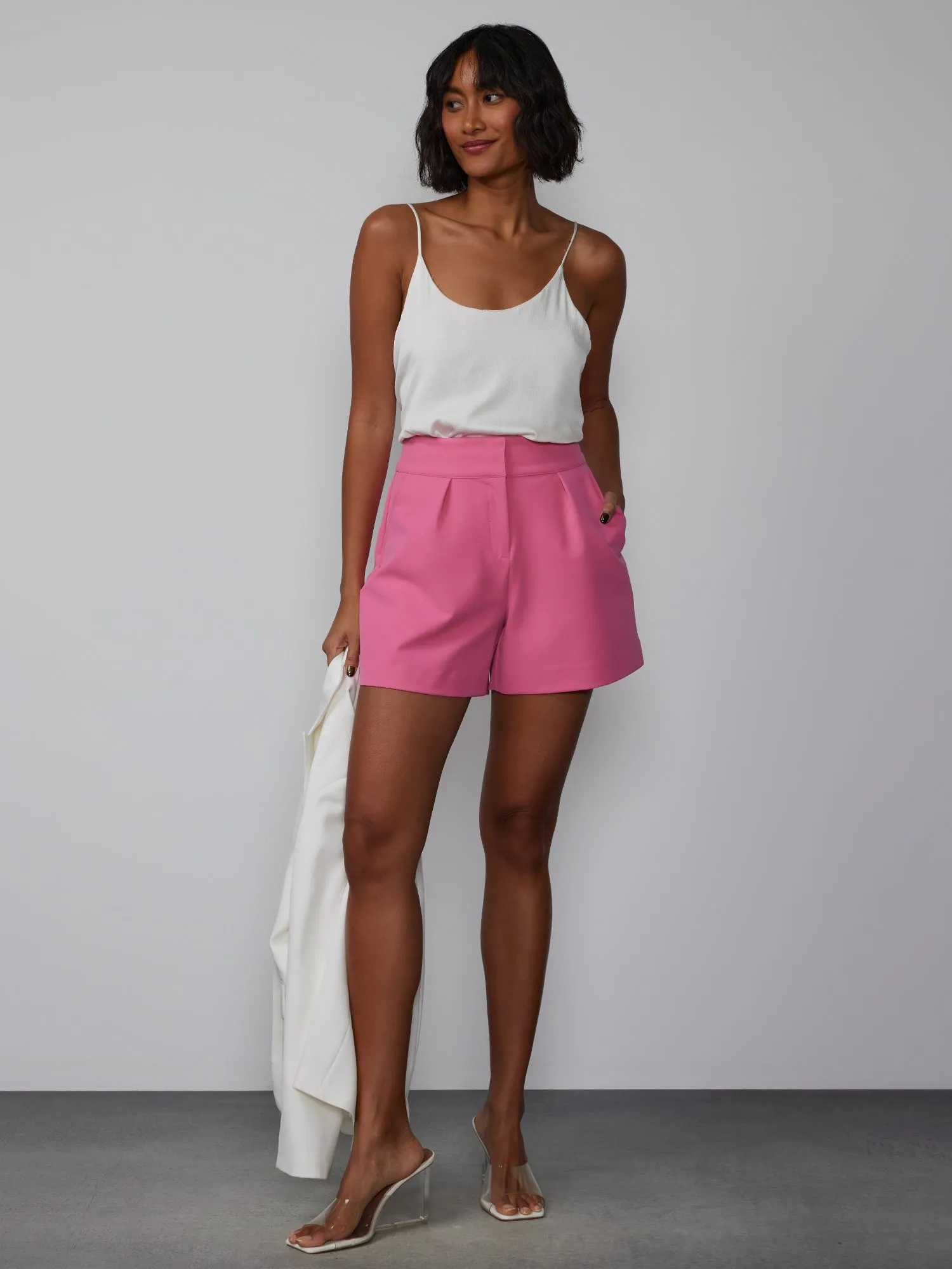 High Rise Pleated Shorts