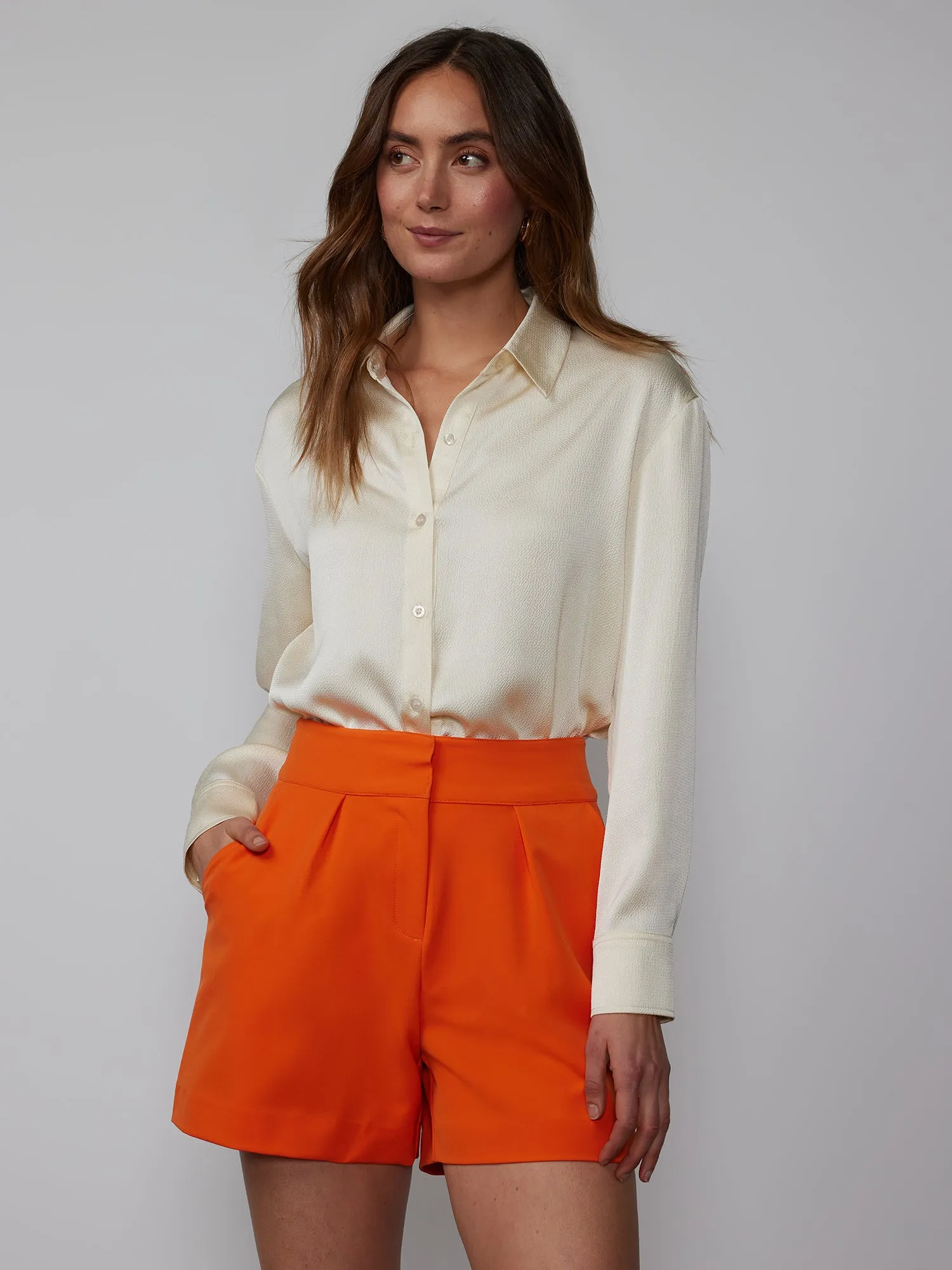 High Rise Pleated Shorts
