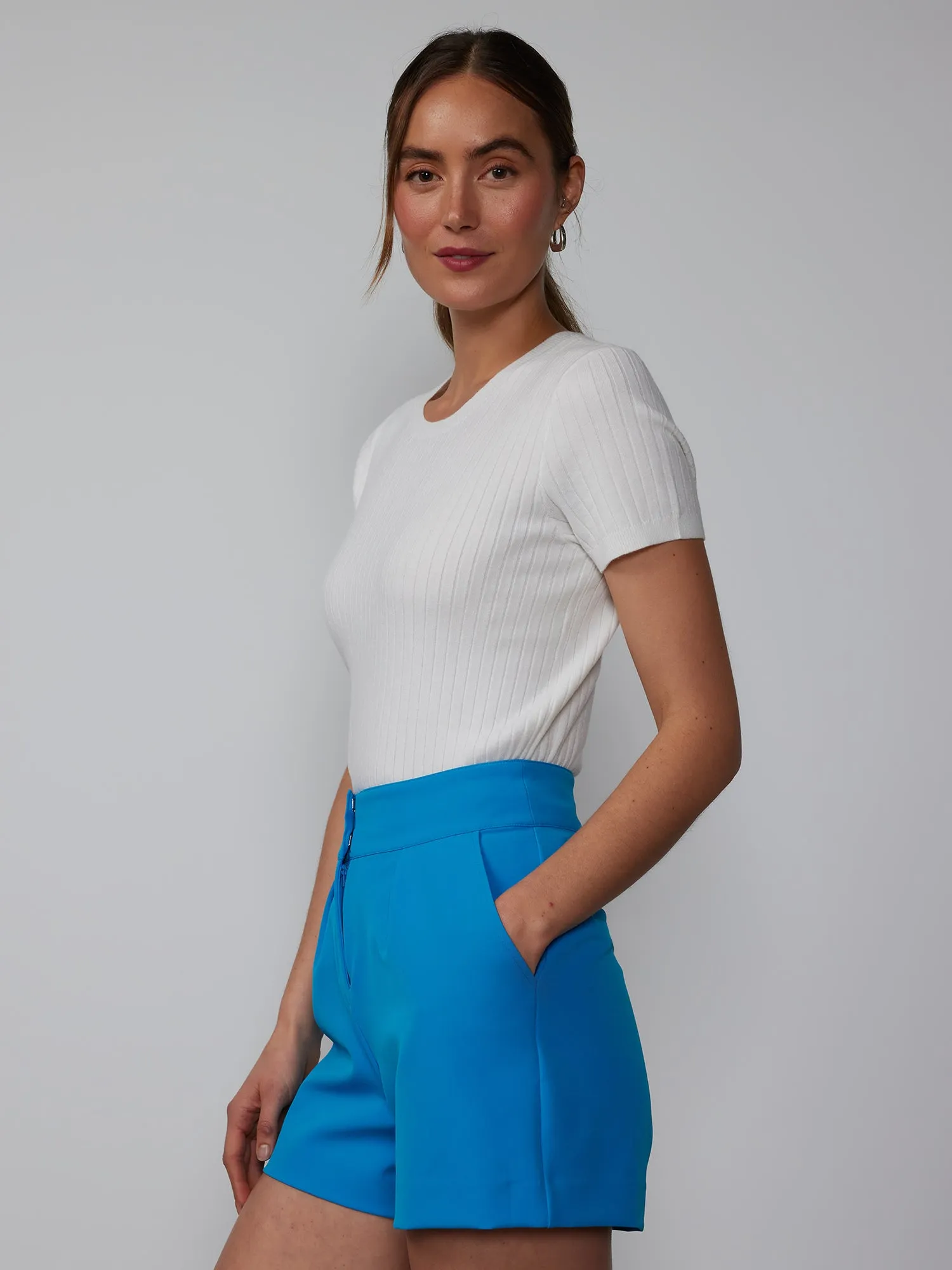 High Rise Pleated Shorts