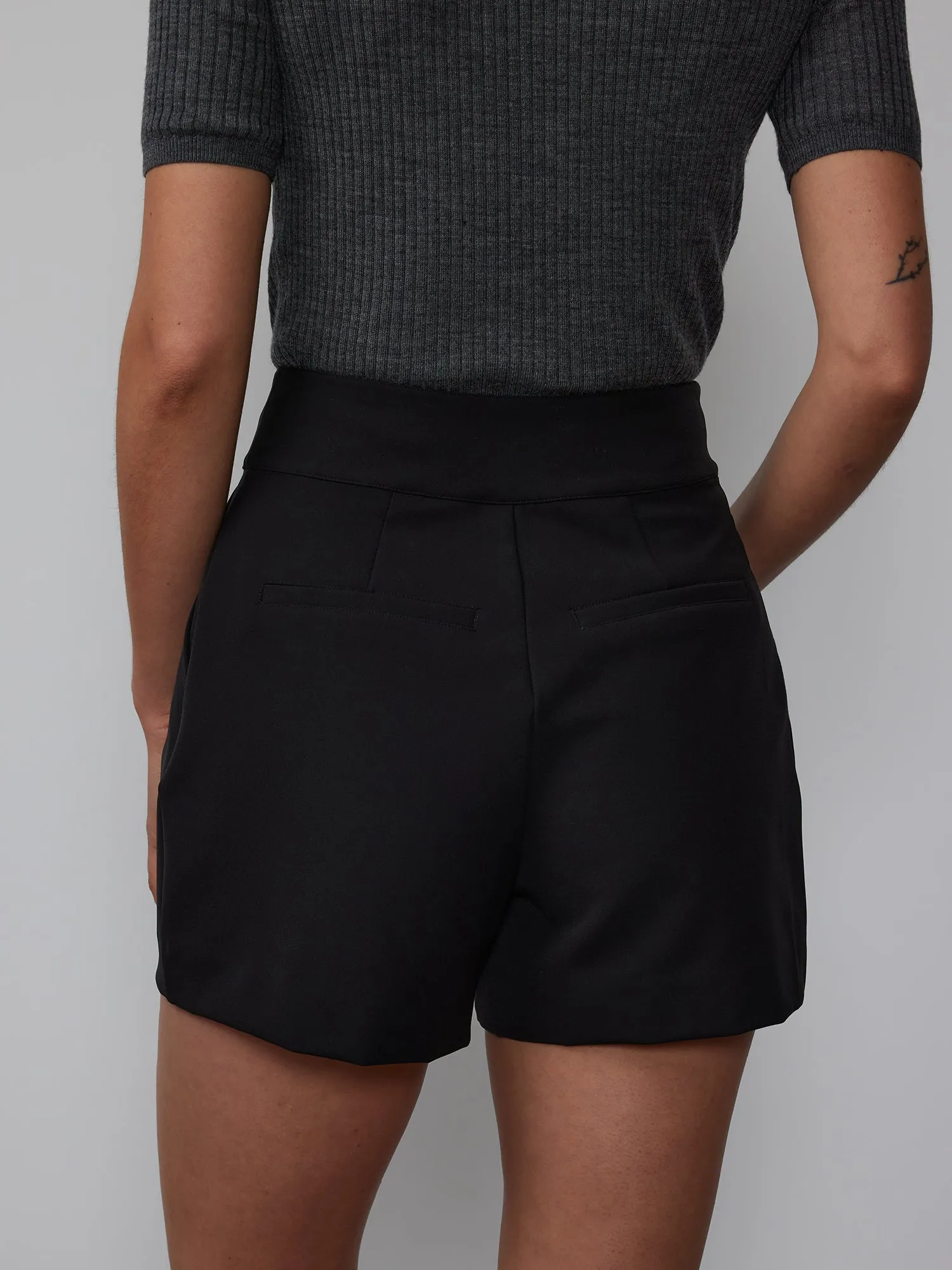High Rise Pleated Shorts