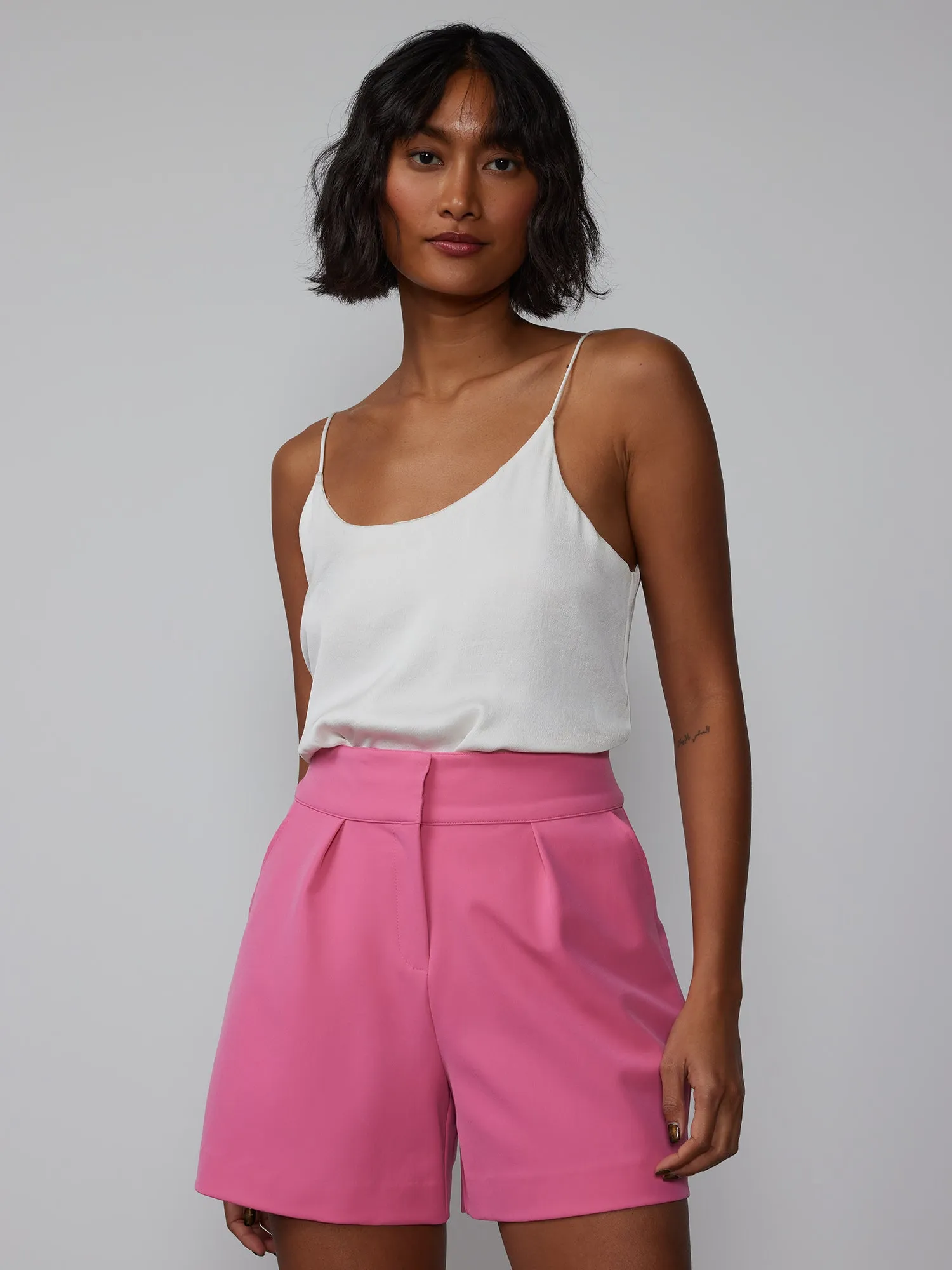 High Rise Pleated Shorts