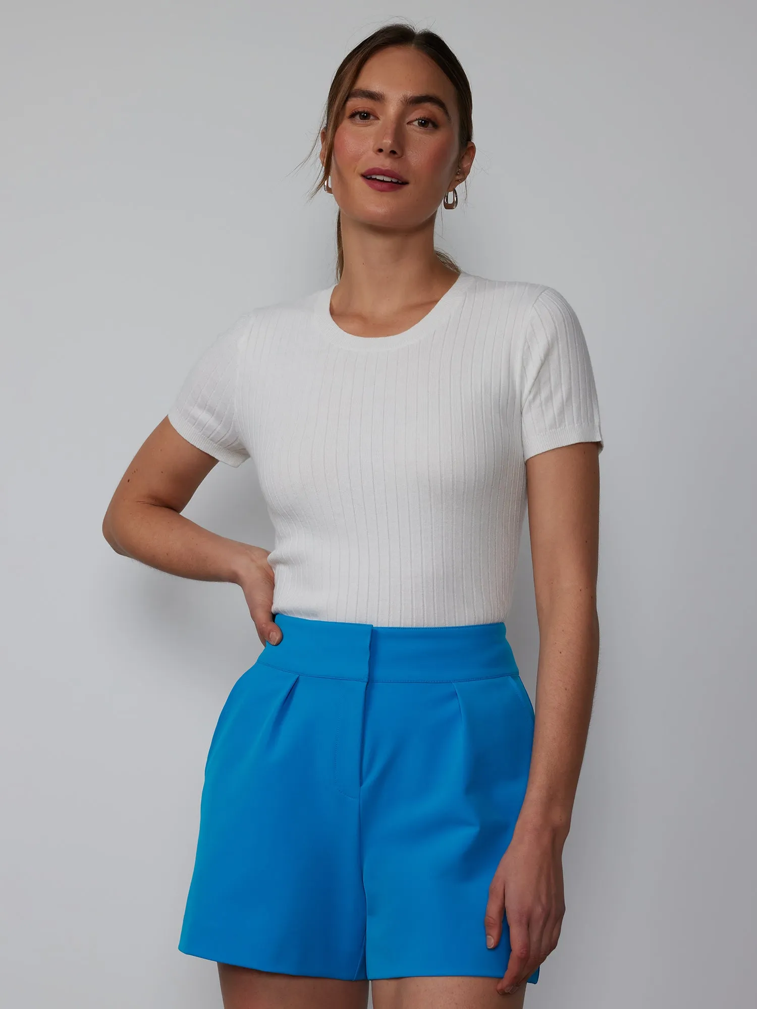 High Rise Pleated Shorts