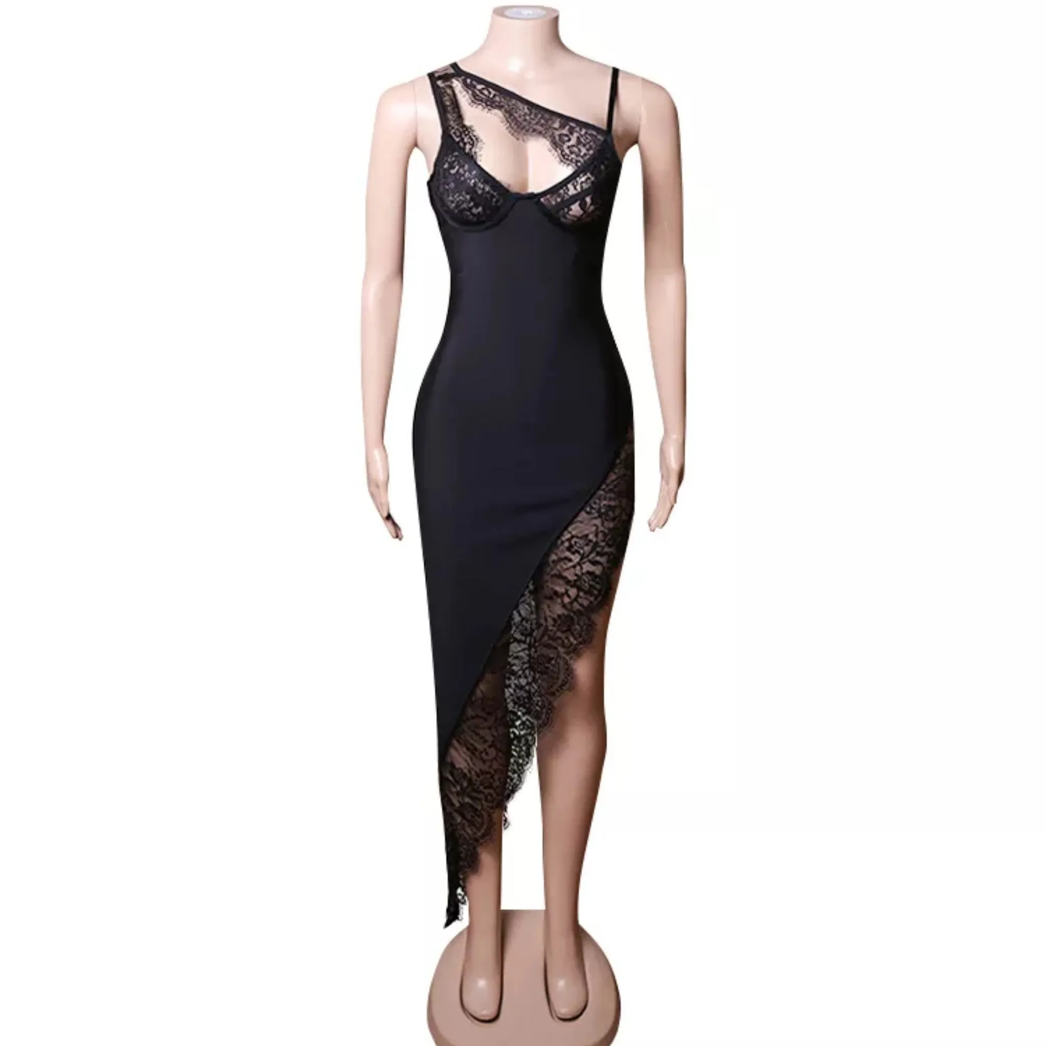 High Slit Lace Dress