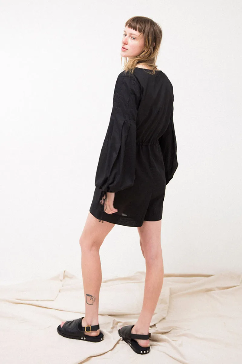 Irena Romper - Black Cotton