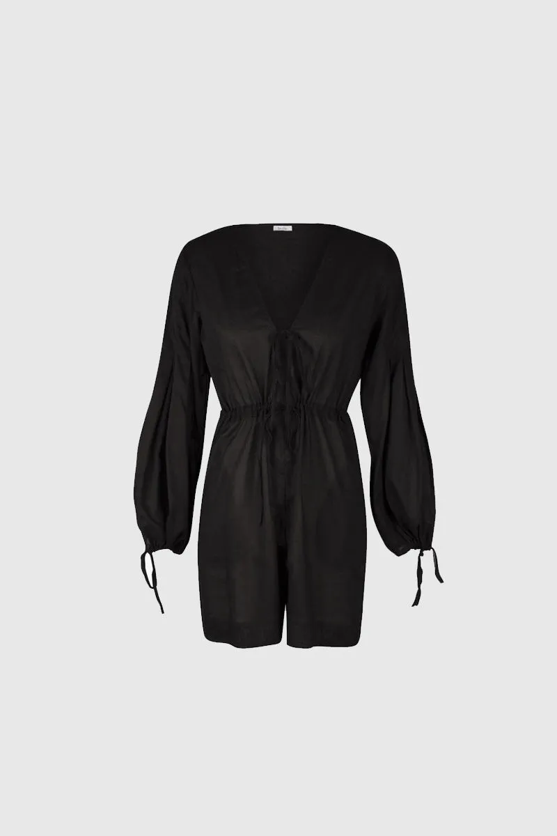 Irena Romper - Black Cotton