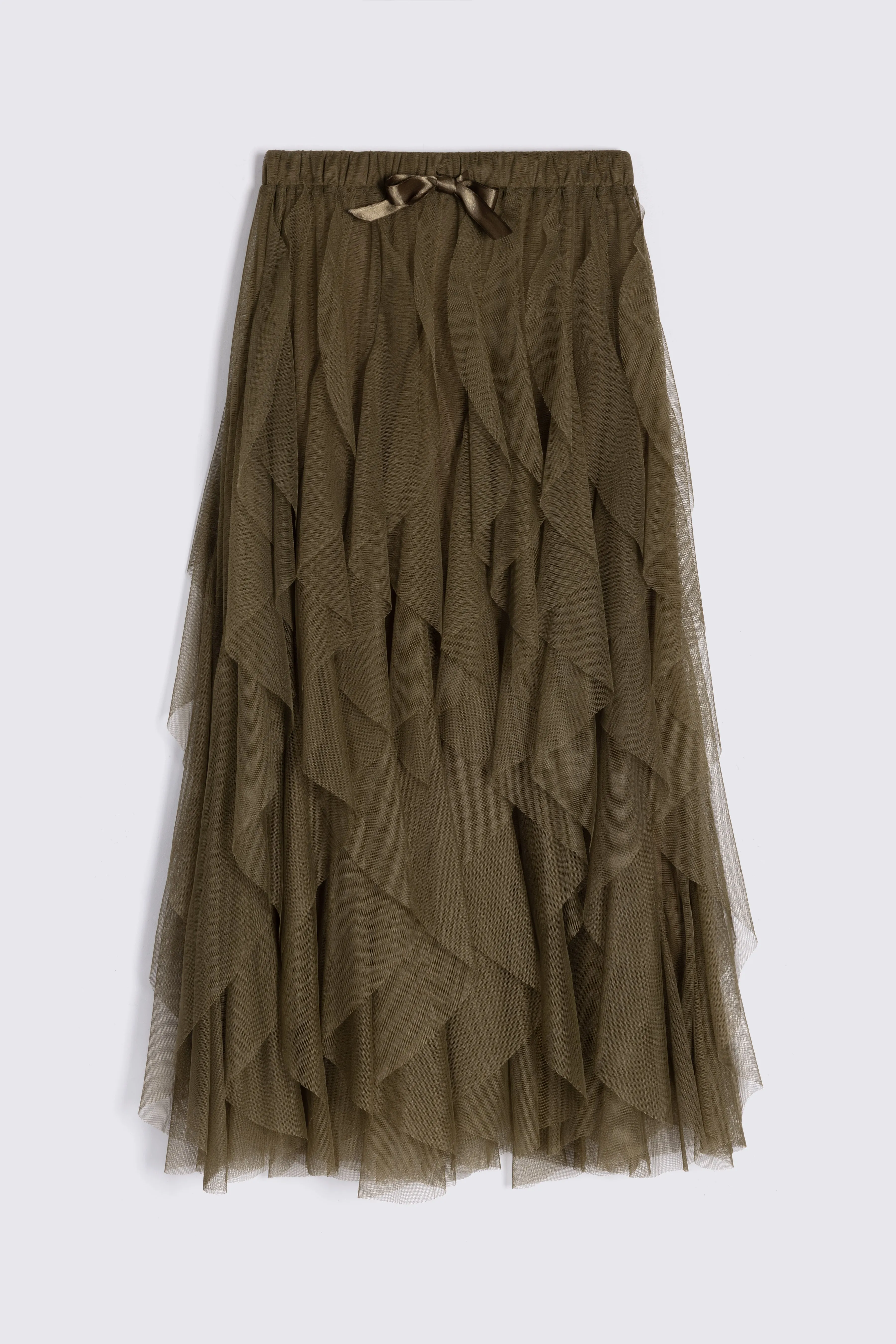 Iris Tulle Maxi Skirt (Olive)