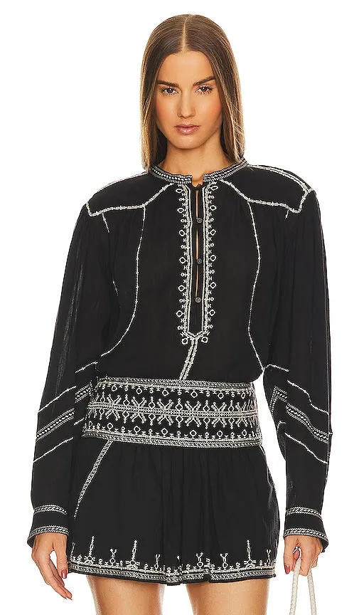 Isabel Marant Etoile Pelson Top in Black