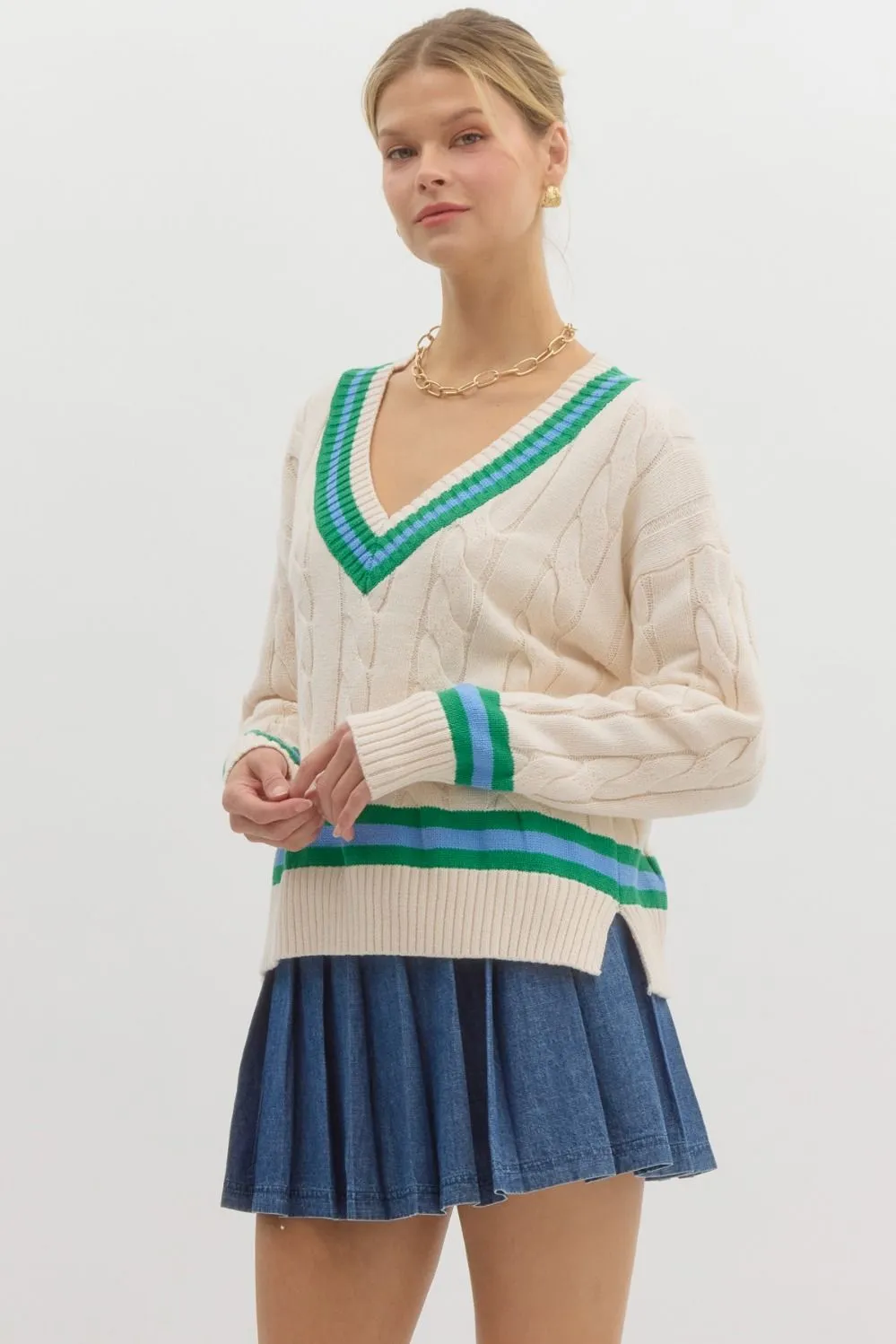 Jessie Cable Knit Chic Sweater Top