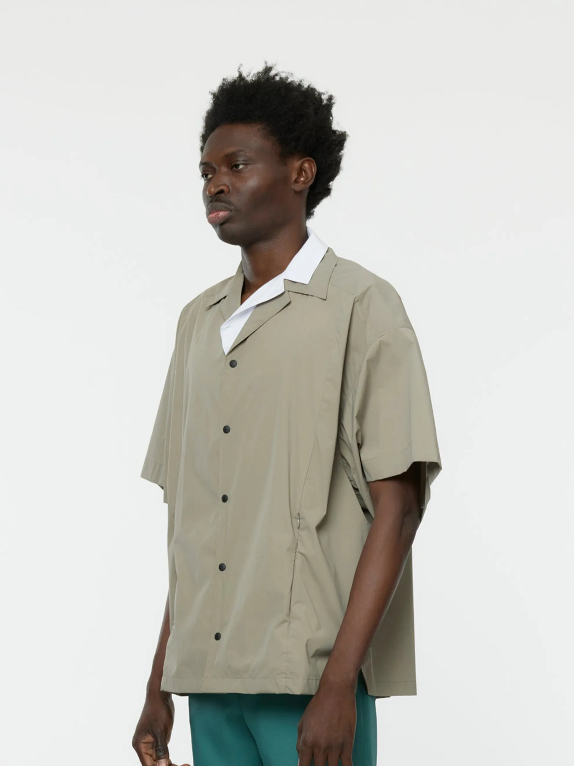 Layered Lapel Overshirt (Greige)