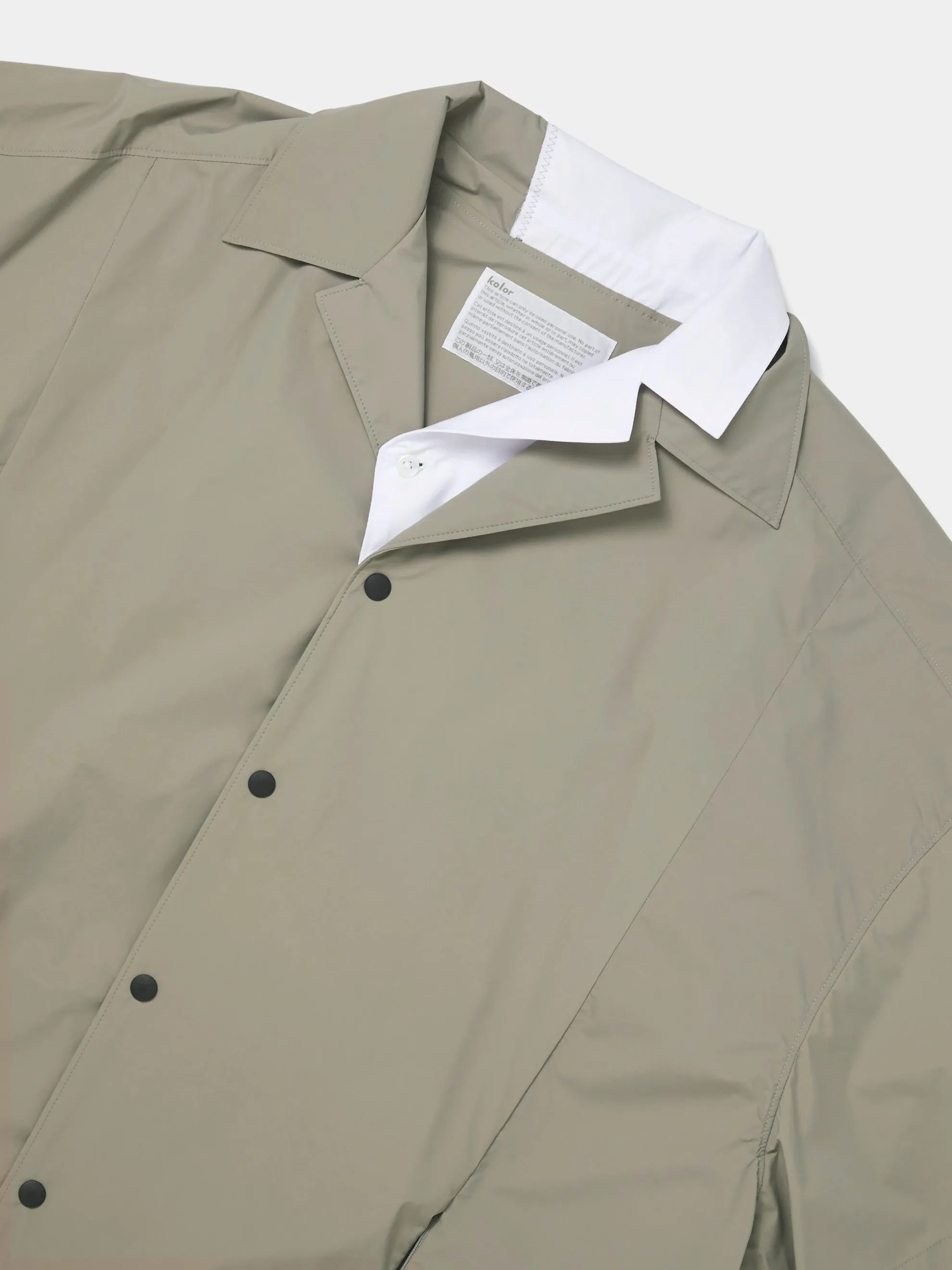 Layered Lapel Overshirt (Greige)