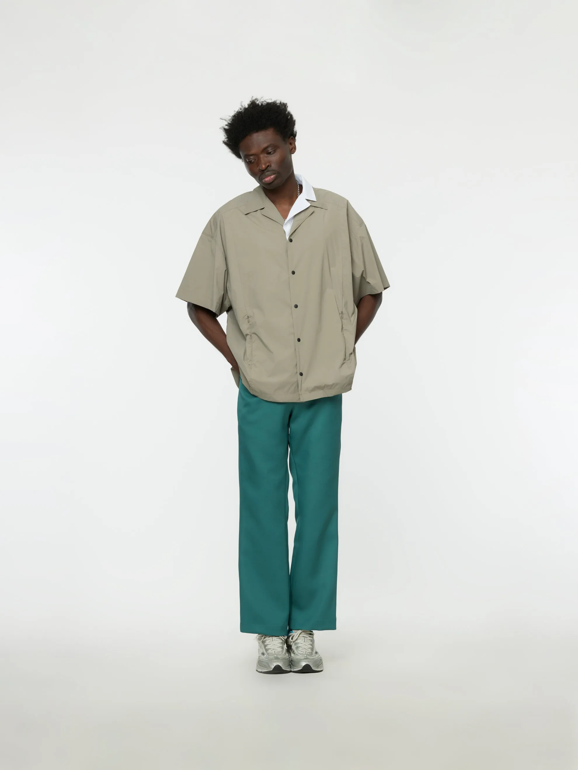 Layered Lapel Overshirt (Greige)