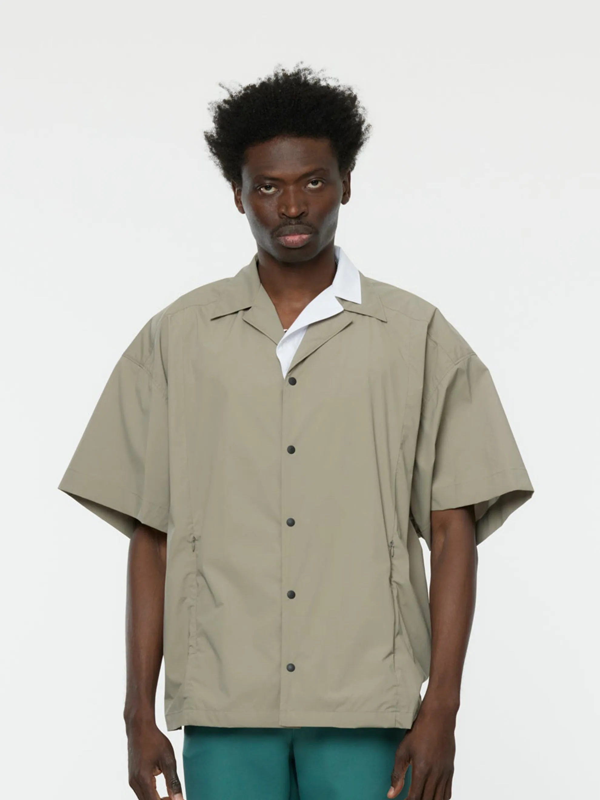 Layered Lapel Overshirt (Greige)