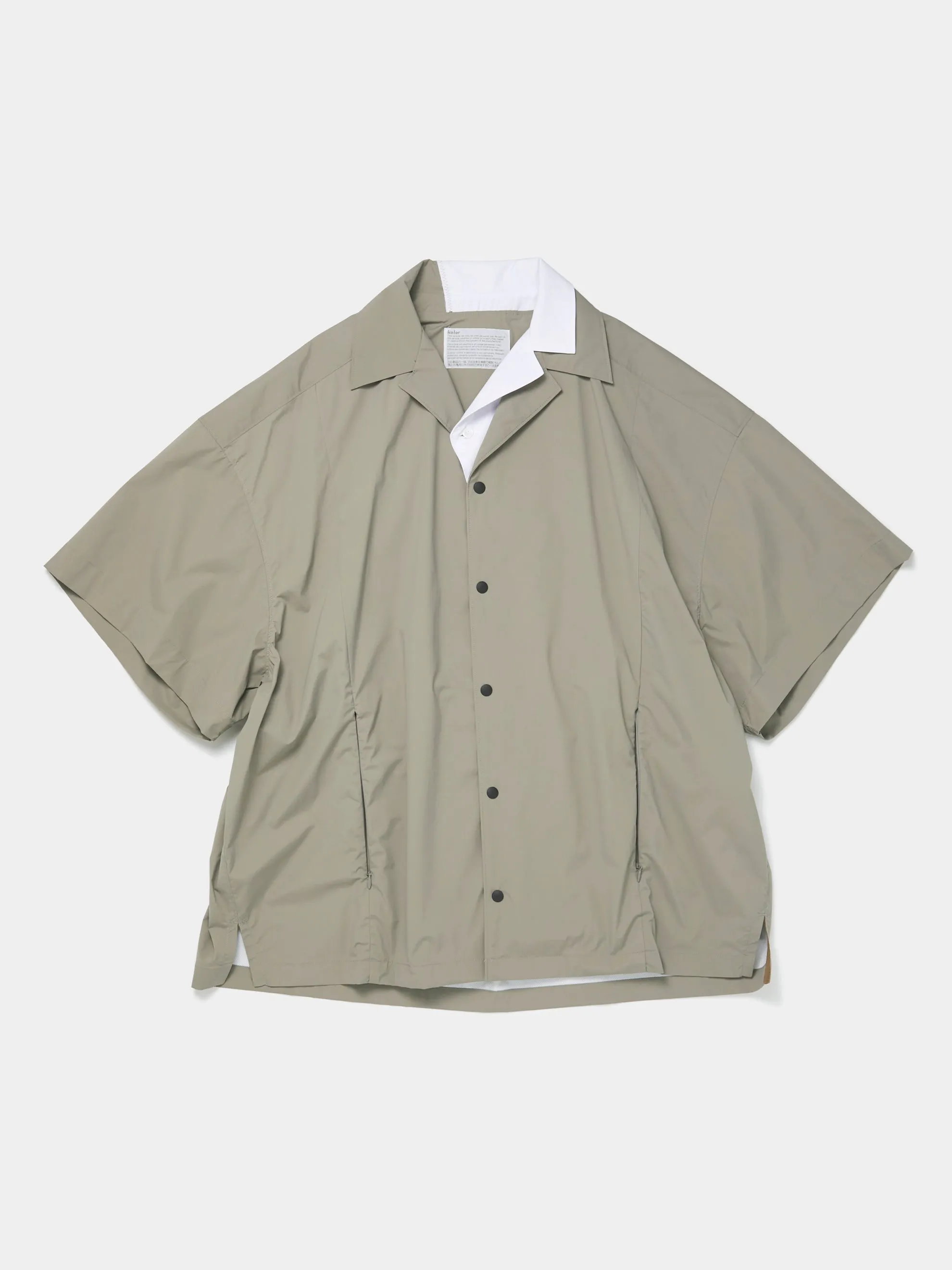 Layered Lapel Overshirt (Greige)