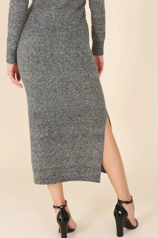LILOU V-neck Sweater Maxi Dress