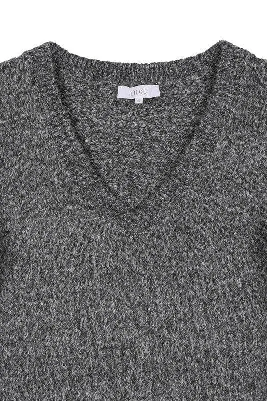 LILOU V-neck Sweater Maxi Dress