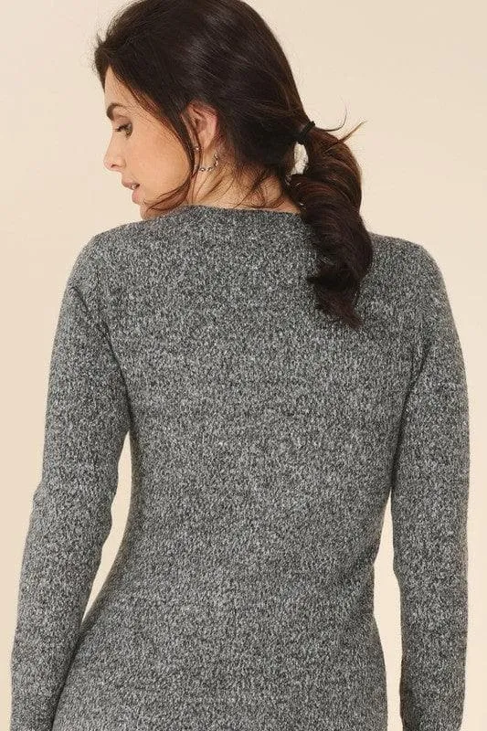 LILOU V-neck Sweater Maxi Dress