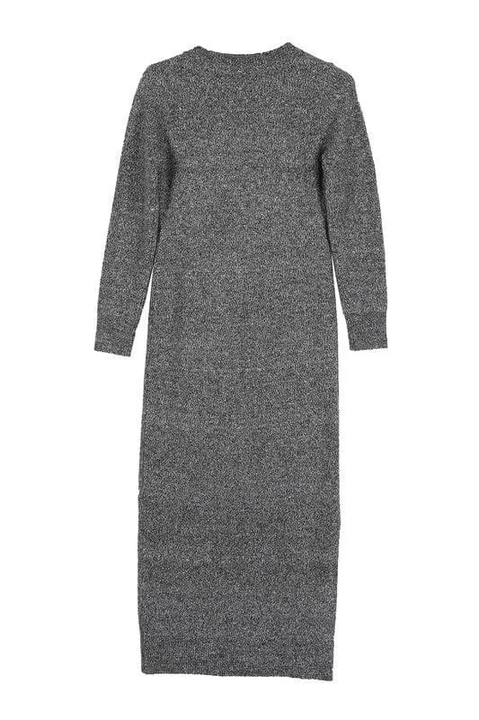 LILOU V-neck Sweater Maxi Dress