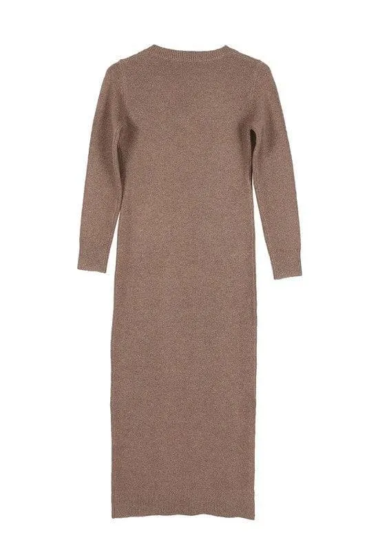 LILOU V-neck Sweater Maxi Dress