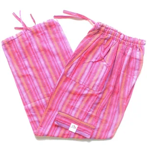 (Medium) Kinda Neon Pink with Orange Stripes 0187